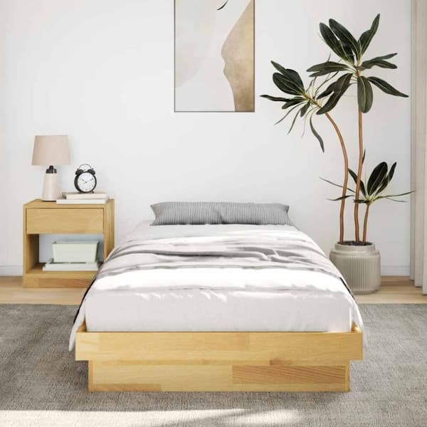 vidaXL Sengeramme Uten Madrass 90x200 cm Helt Eik
