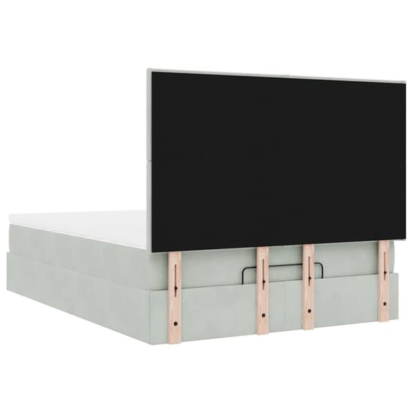 vidaXL osmannisk sengeramme med madrasser 140x200 cm fløjl lysegrå