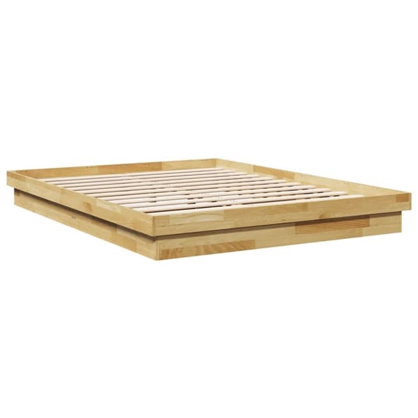 vidaXL Sengeramme uden madras 150x200 cm Massivt træ Eg