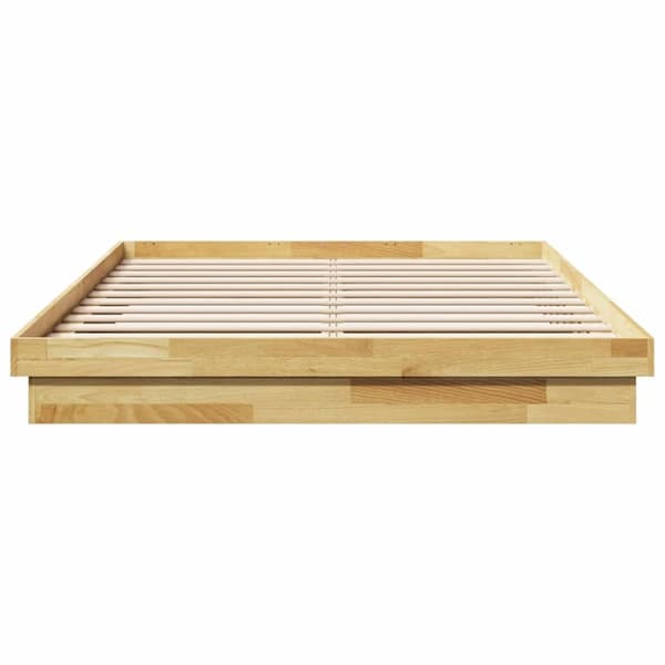 vidaXL Sengeramme uden madras 150x200 cm Massivt træ Eg