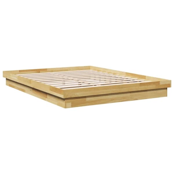 vidaXL Sengeramme uden madras 150x200 cm Massivt træ Eg