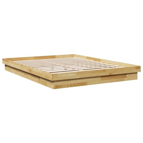 vidaXL Sängynrunko ilman patjaa 135x190 cm massiivipuutammea