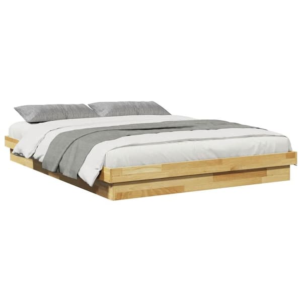 vidaXL Sängynrunko ilman patjaa 135x190 cm massiivipuutammea