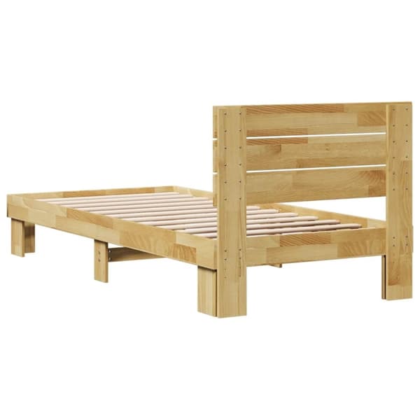 vidaXL Sengeramme med sengegavl uten madrass 75x190 cm Heltre Eik