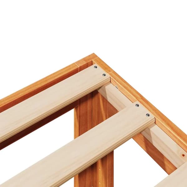 vidaXL Sengeramme uten madrass voksbrun 90x200 cm heltre furu