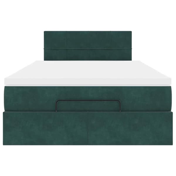 vidaXL Ottoman sängram med madrass mörkgrön 120x200 cm sammet