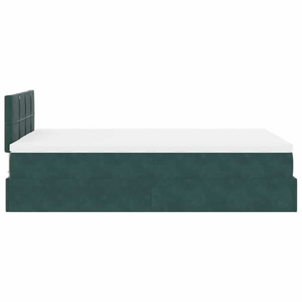 vidaXL Ottoman sängram med madrass mörkgrön 120x200 cm sammet