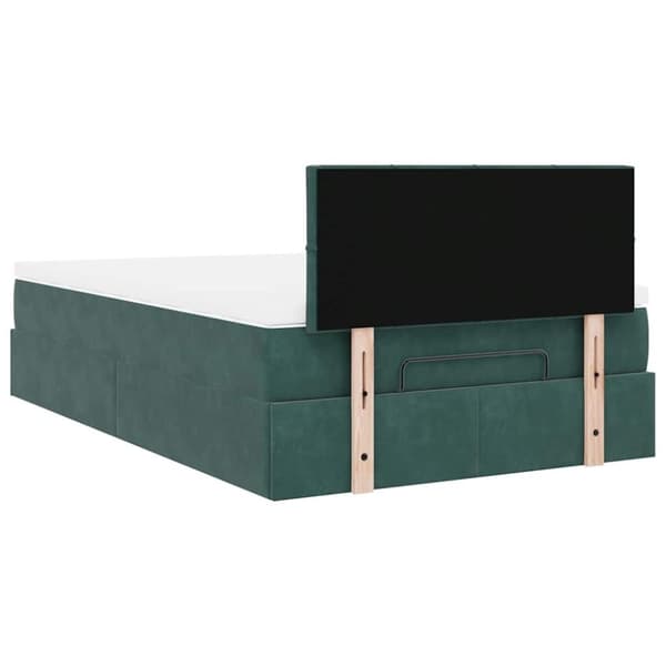 vidaXL Ottoman sängram med madrass mörkgrön 120x200 cm sammet