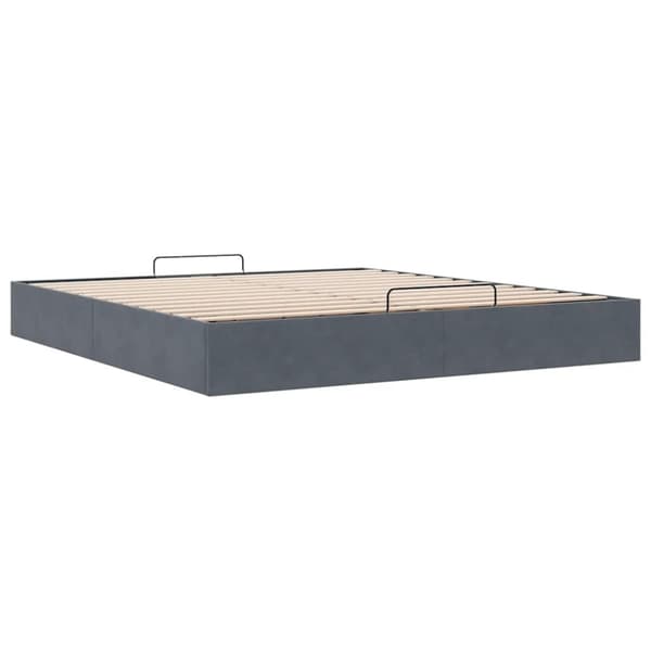 vidaXL Ottoman sengeramme uten madrass mørkegrå 200x200 cm fløyel