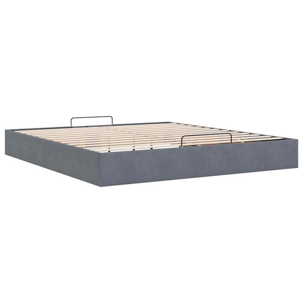 vidaXL Ottoman sengeramme uten madrass mørkegrå 200x200 cm fløyel