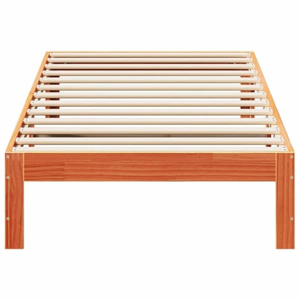vidaXL sengeramme uden madras 80x200 cm massivt fyrretræ gyldenbrun