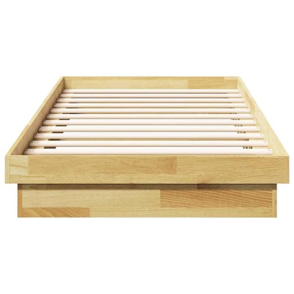 vidaXL Sengeramme uden madras 75x190 cm Massivt træ Eg