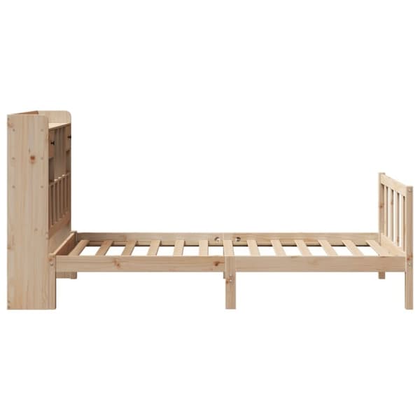 vidaXL Sänky kirjahyllyllä ilman patjaa 100x200 cm täysi mänty