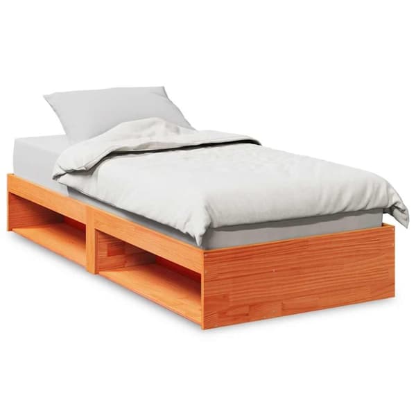 vidaXL Dagseng uten madrass voksbrun 90x190 cm heltre furu