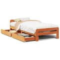 Miniatyrbilde 3 av 11: vidaXL Sengeramme uten madrass voksbrun 90x200 cm heltre furu