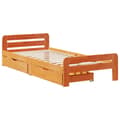 Miniatyrbilde 4 av 11: vidaXL Sengeramme uten madrass voksbrun 90x200 cm heltre furu