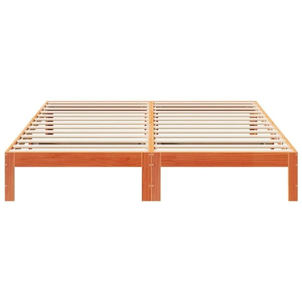 vidaXL Sängynrunko ilman patjaa vahanruskea 180x200 cm täysi mänty