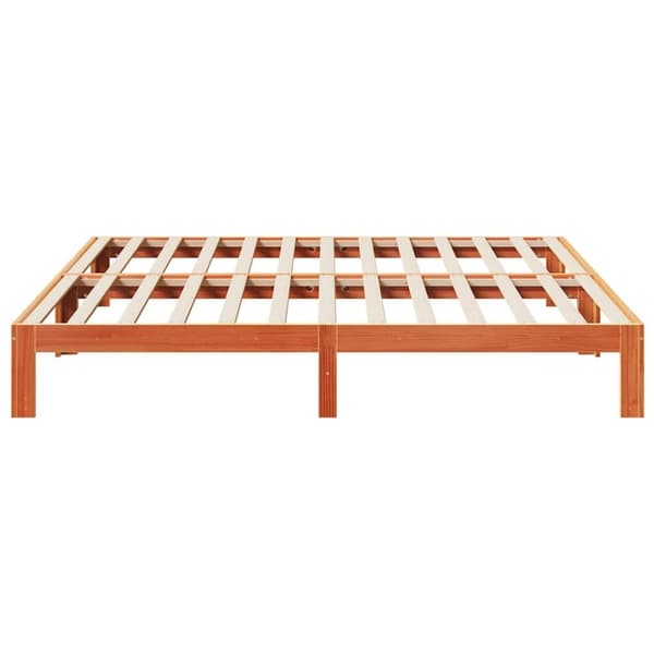 vidaXL Sängynrunko ilman patjaa vahanruskea 180x200 cm täysi mänty