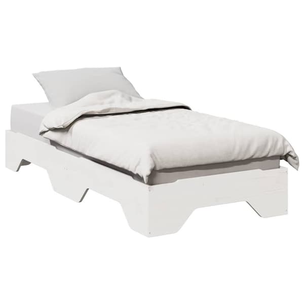 vidaXL Sängynrunko Ei Patja Pinottava Valkoinen 80x200cm Massiivipuuta