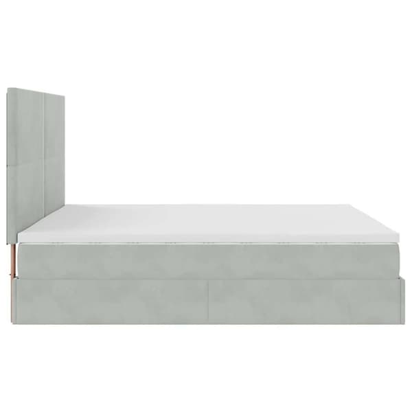 vidaXL Ottoman sengeramme med madrasser lysegrå 180x200cm fløyel