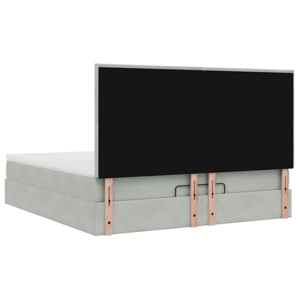 vidaXL Ottoman sengeramme med madrasser lysegrå 180x200cm fløyel