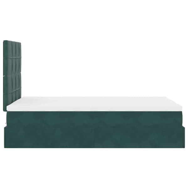 vidaXL Ottoman sengeramme med madrasser mørkegrønn 120x200cm fløyel