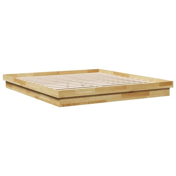 vidaXL Sängram utan madrass 200x200 cm massiv trä ek