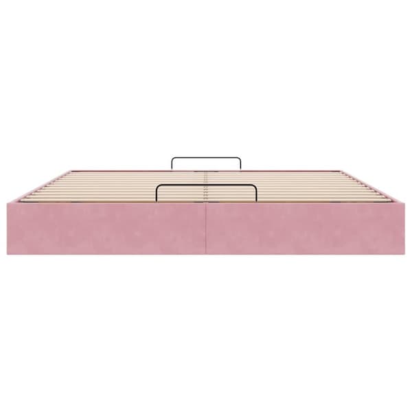 vidaXL Ottomaanien sängyn runko ilman patjaa pinkki 200x200 cm sametti