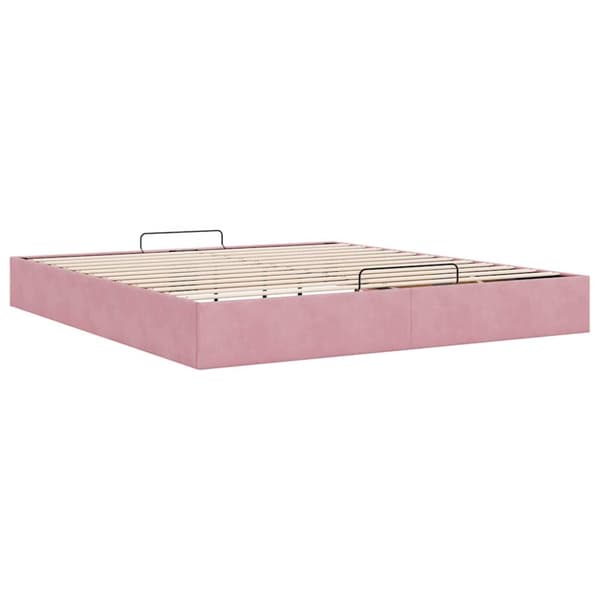 vidaXL Ottomaanien sängyn runko ilman patjaa pinkki 200x200 cm sametti