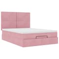 Pikkukuva 7 / 11: vidaXL Ottomaanisänky patjoineen pinkki 140x190cm sametti