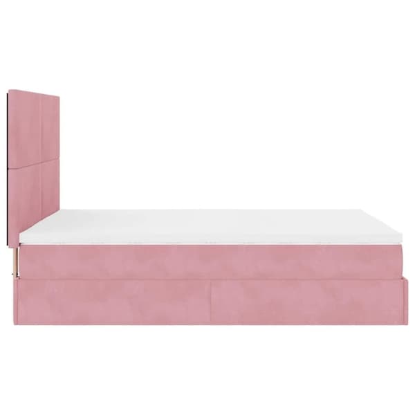 vidaXL Ottomaanisänky patjoineen pinkki 140x190cm sametti