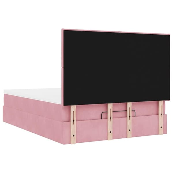 vidaXL Ottomaanisänky patjoineen pinkki 140x190cm sametti
