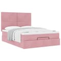 Pikkukuva 1 / 11: vidaXL Ottomaanisänky patjoineen pinkki 140x190cm sametti