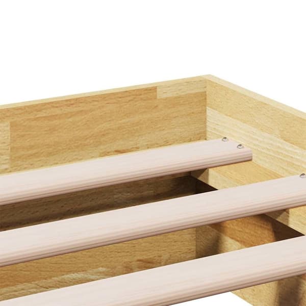 vidaXL Sängram utan madrass 90x190 cm massiv ek