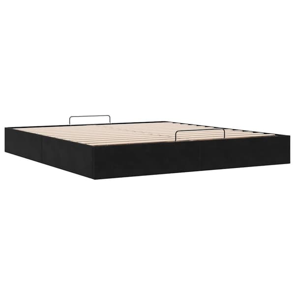 vidaXL Ottomaanien sängyn runko ilman patjaa musta 200x200 cm sametti