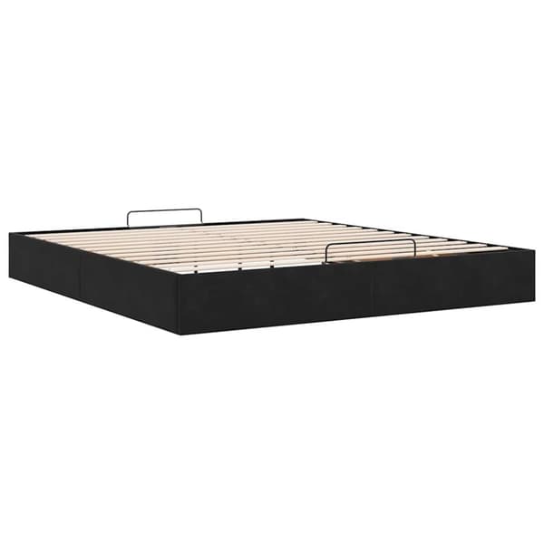 vidaXL Ottomaanien sängyn runko ilman patjaa musta 200x200 cm sametti