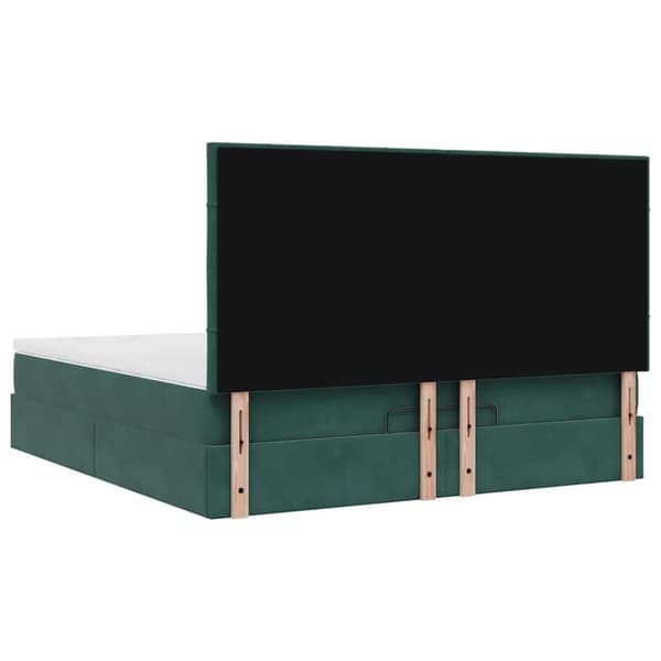 vidaXL Ottoman sengeramme med madrasser mørkegrønn 160x200cm fløyel