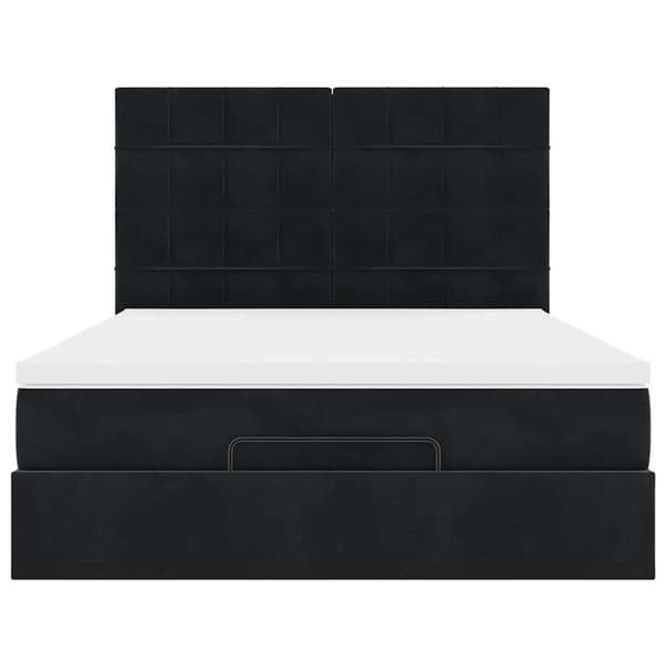 vidaXL Ottoman sengeramme med madrasser svart 140x190cm fløyel