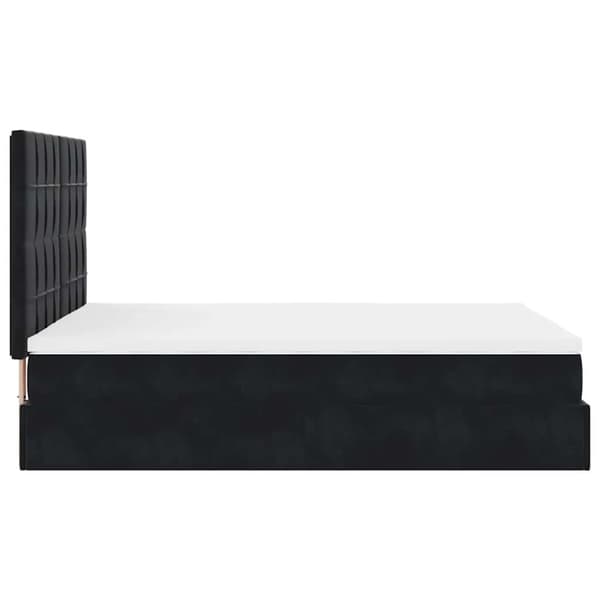 vidaXL Ottoman sengeramme med madrasser svart 140x190cm fløyel