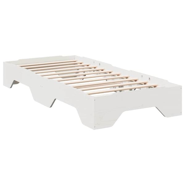 vidaXL Sängynrunko Ei Patja Pinottava Valkoinen 90x190cm Massiivipuuta