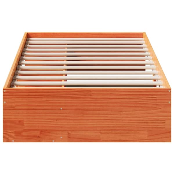 vidaXL daybed uden madras 100x200 cm massivt fyrretræ gyldenbrun