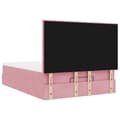 Miniatyrbilde 10 av 11: vidaXL Ottoman sengeramme med madrasser rosa 140x190cm fløyel