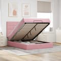 Miniatyrbilde 2 av 11: vidaXL Ottoman sengeramme med madrasser rosa 140x190cm fløyel