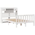 Miniatyrbilde 4 av 11: vidaXL Seng med bokhylle uten madrass hvit 135x190 cm heltre furu
