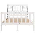 Miniatyrbilde 5 av 11: vidaXL Seng med bokhylle uten madrass hvit 135x190 cm heltre furu