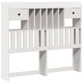 Miniatyrbilde 7 av 11: vidaXL Seng med bokhylle uten madrass hvit 135x190 cm heltre furu