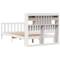 Miniatyrbilde 9 av 11: vidaXL Seng med bokhylle uten madrass hvit 135x190 cm heltre furu