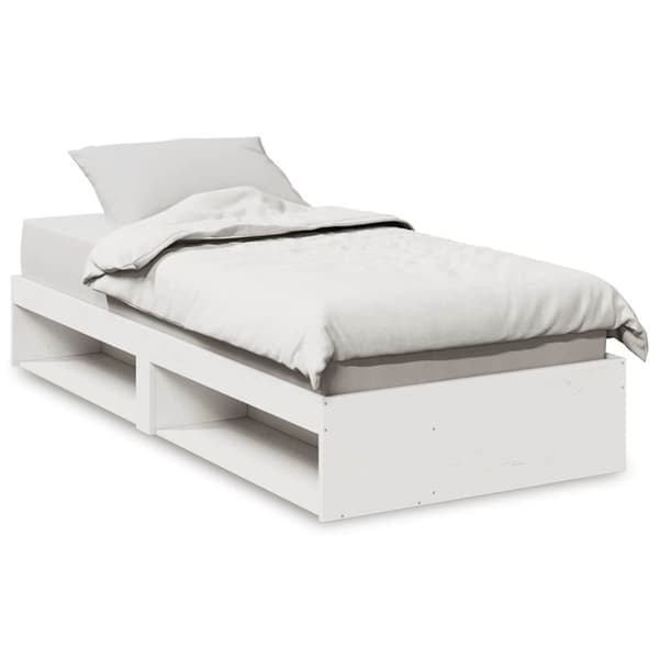 vidaXL Päiväsänky ilman patjaa Valkoinen 75x190 cm massiivipuumänty