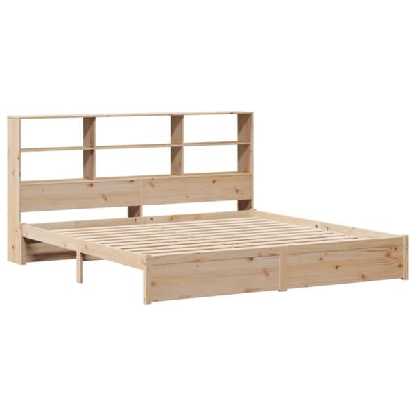 vidaXL Seng med bokhylle uten madrass 180x200 cm heltre furu