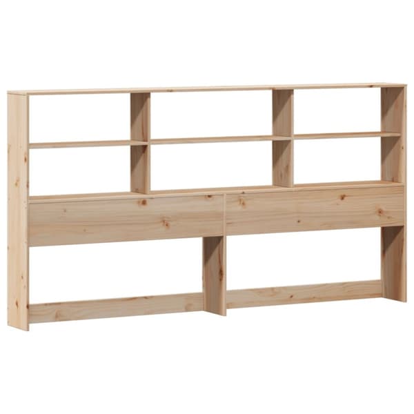vidaXL Seng med bokhylle uten madrass 180x200 cm heltre furu